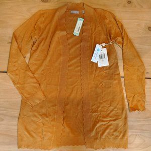 Davison Scallop Edge Cardigan - Mustard